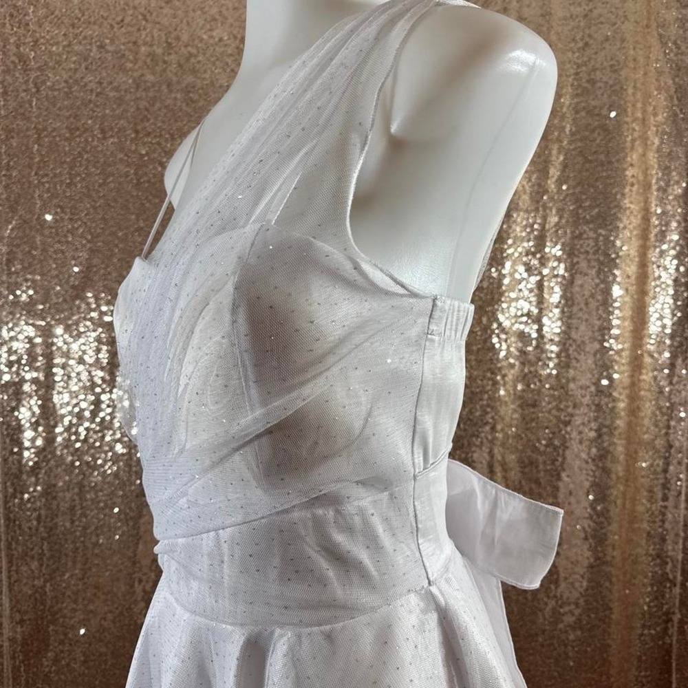 White Sparkly One Shoulder Party Dress NWT/Sizes M-XL-2XL-3XL - Picture 3 of 8